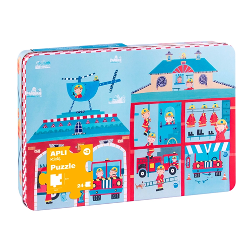 Puzzle boîte métal - Les pompiers | Apli kids Puzzle boîte métal - Les pompiers | Apli kids